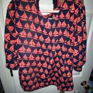 Cute old navy sailboat shirt coral and navy